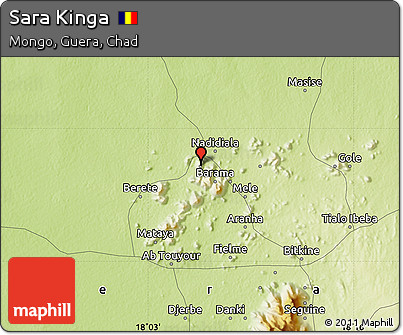 Physical Map of Sara Kinga