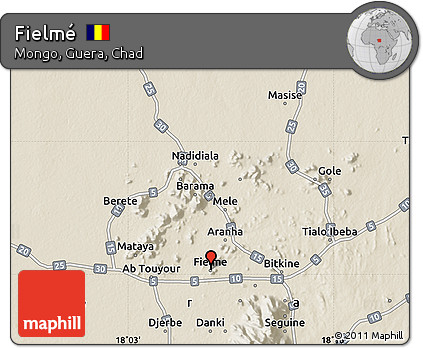 Shaded Relief Map of Fielmé