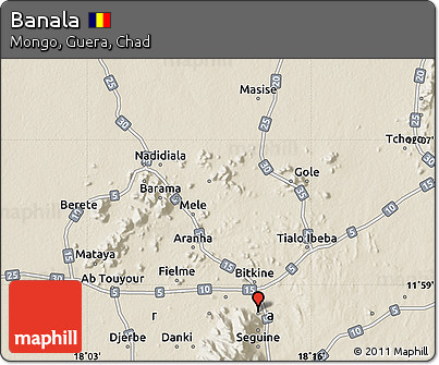 Shaded Relief Map of Banala