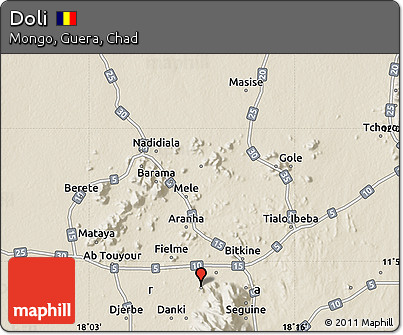 Shaded Relief Map of Doli
