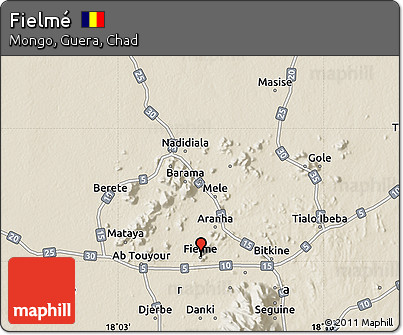 Shaded Relief Map of Fielmé