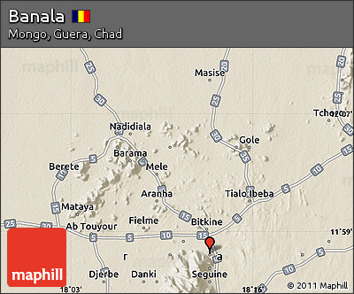 Shaded Relief Map of Banala