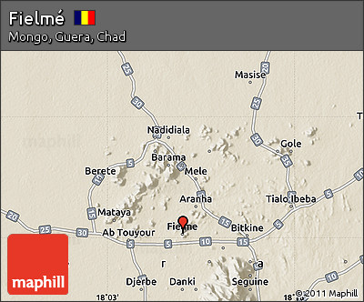 Shaded Relief Map of Fielmé