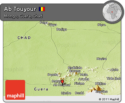 Physical Panoramic Map of Ab Touyour