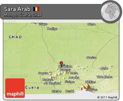 Physical Panoramic Map of Sara Arab