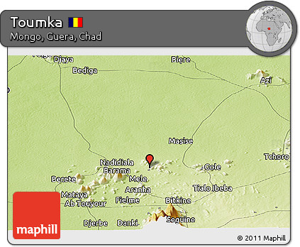 Physical Panoramic Map of Toumka
