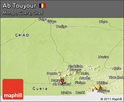 Physical Panoramic Map of Ab Touyour