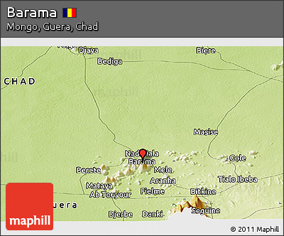 Physical Panoramic Map of Barama