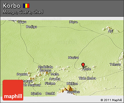 Physical Panoramic Map of Korbo