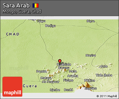 Physical Panoramic Map of Sara Arab
