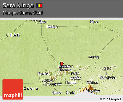 Physical Panoramic Map of Sara Kinga