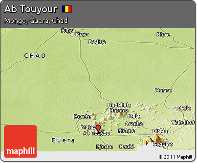 Physical Panoramic Map of Ab Touyour