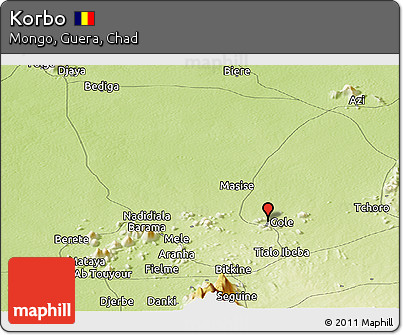 Physical Panoramic Map of Korbo