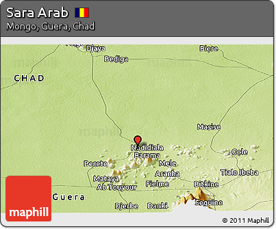 Physical Panoramic Map of Sara Arab