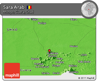 Political Panoramic Map of Sara Arab