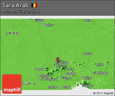 Political Panoramic Map of Sara Arab