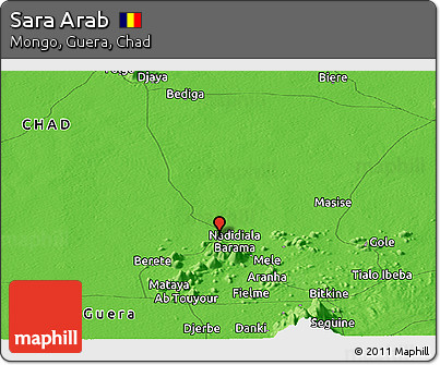 Political Panoramic Map of Sara Arab