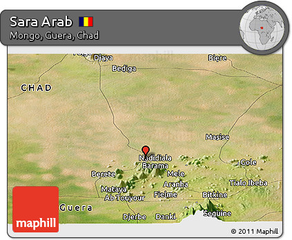 Satellite Panoramic Map of Sara Arab