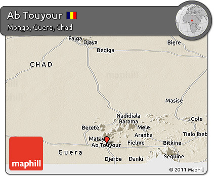 Shaded Relief Panoramic Map of Ab Touyour