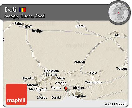 Shaded Relief Panoramic Map of Doli