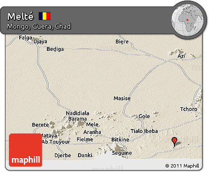 Shaded Relief Panoramic Map of Melté