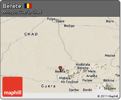 Shaded Relief Panoramic Map of Béréte