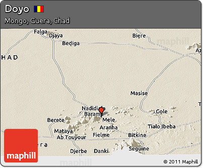 Shaded Relief Panoramic Map of Doyo