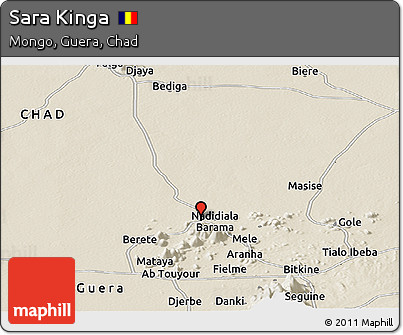 Shaded Relief Panoramic Map of Sara Kinga