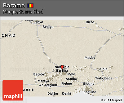 Shaded Relief Panoramic Map of Barama