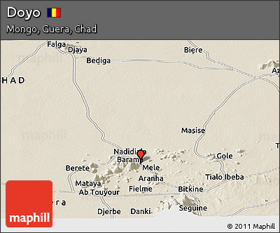 Shaded Relief Panoramic Map of Doyo