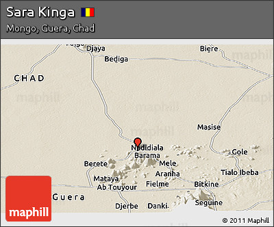 Shaded Relief Panoramic Map of Sara Kinga