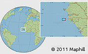 Savanna Style Location Map of the area around 12° 11' 54" N, 17° 46' 29" W