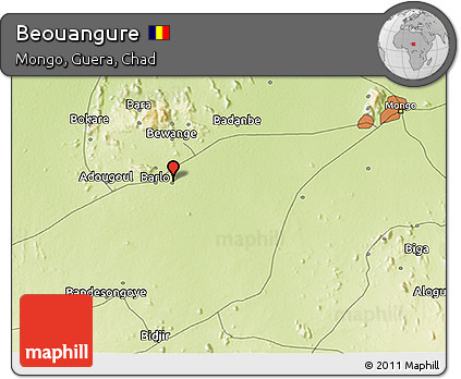 Physical 3D Map of Beouangure