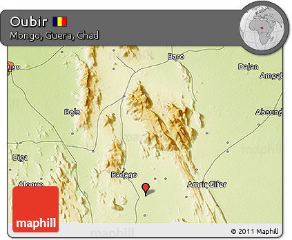 Physical 3D Map of Oubir