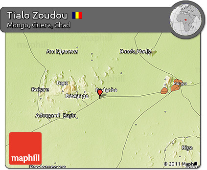 Physical 3D Map of Tialo Zoudou