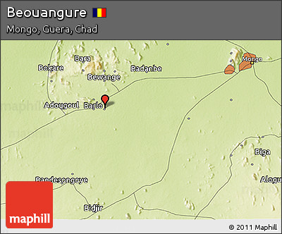 Physical 3D Map of Beouangure