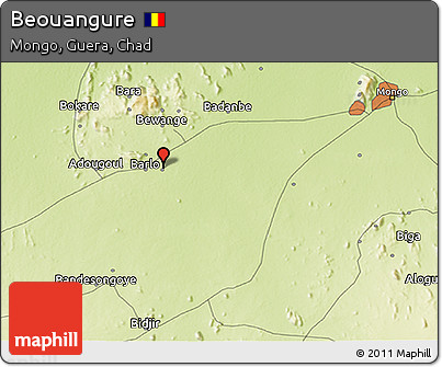 Physical 3D Map of Beouangure