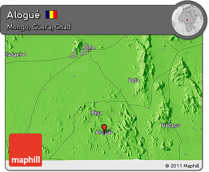 Political 3D Map of Alogué
