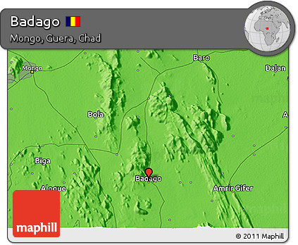 Political 3D Map of Badago