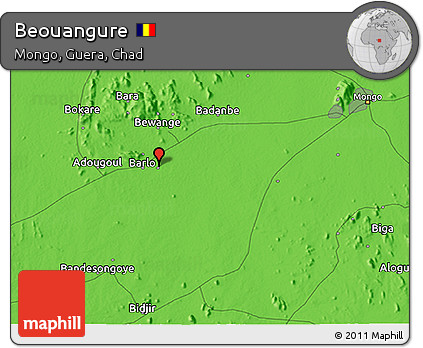 Political 3D Map of Beouangure