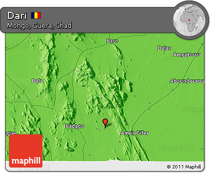 Political 3D Map of Dari