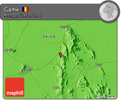 Political 3D Map of Gamé