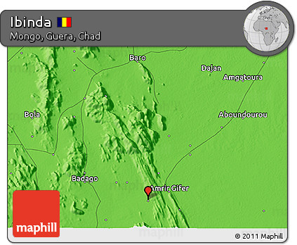 Political 3D Map of Ibinda