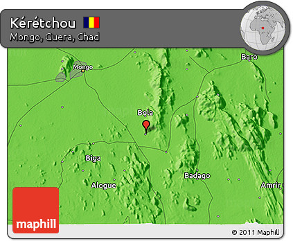 Political 3D Map of Kérétchou