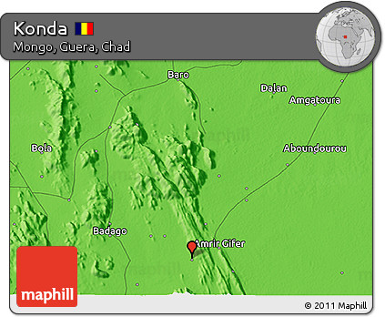 Political 3D Map of Konda