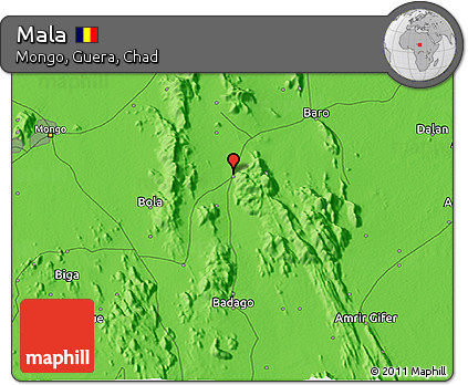 Political 3D Map of Mala