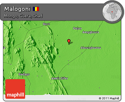 Political 3D Map of Malogoni