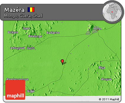 Political 3D Map of Mazéra