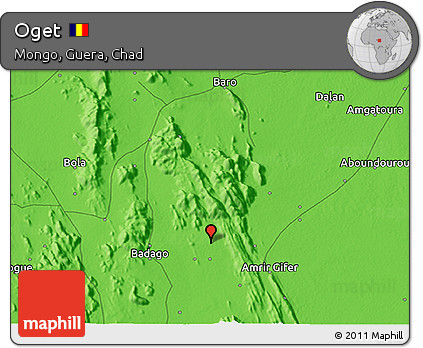 Political 3D Map of Oget