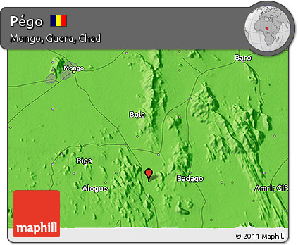 Political 3D Map of Pégo